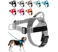 Paropet No Pull Dog Harness, Paropet Dog Harness, Soft, Breathable Padding, Durable D-Rings, And a Secure Grip Handle - Designed for Dogs, From Small to Large Breeds (Gray,L)