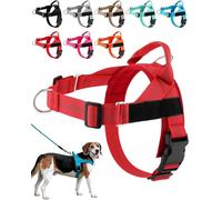 Paropet No Pull Dog Harness, Paropet Dog Harness, Soft, Breathable Padding, Durable D-Rings, And a Secure Grip Handle - Designed for Dogs, From Small to Large Breeds (Red,S)