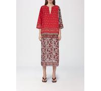 PAROSH Paisley Print Silk Midi Tunic P. A.R. O.S. H. with V-Neck - Size: M - female