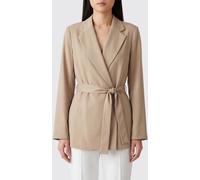 PAROSH Short Robe-Style P. A.R. O.S. H. Blazer with a Tie-Waist Belt and Lapels - Size: M - female