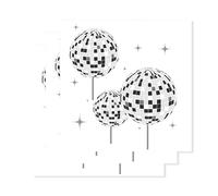 ParPix Pack of 20 Disco Napkins, 33 x 33 cm Party Decoration, 70s 80s 90s Birthday Paper Napkins, Disco Ball Decorations