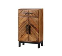 Parquet Tall Slim Sideboard - Mango Wood/Iron - L30 x W54 x H90 cm - PP Finish