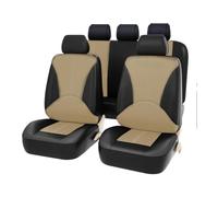 PARREN Car Seat Covers for KIA Soul 2009-2019, PU Leather Seat Cover Set Cushion Protectors Breathable Waterproof Interior Accessories,C/Black Beige