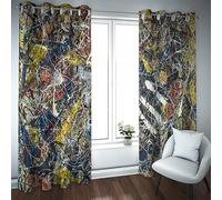 PARREN Classic Vintage Curtains Jackson Pollock Style Window Treatments 2 Panel for Living Room Bedroom Thermal Insulated Grommet Curtain 46x54in