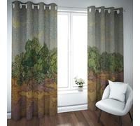 PARREN Country Style Thermal Blackout Curtains Olive Trees Famous Painting Prints Window Treatment Drapes for Farmhouse Living Room Home Decor W36xL45in 2 Panels