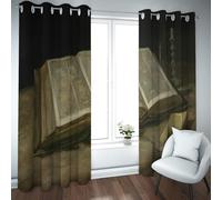 PARREN Rural Retro Blackout Curtains with Eyelet Book Still Life Famous Painting Prints Window Curtains for Living Room Bedroom Thermal Insulated W46xL90in 2 Panels