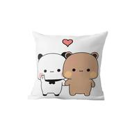 PARREN Throw Pillowcase 2Pcs Panda Bear Hug Bubu Duda Mochi Peach Cat Throw Pillow Bedroom Sofa Anime Bed Fashion Pillowcase-1-40X40Cm