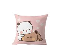 Throw Pillowcase 2Pcs Panda Bear Hug Bubu Duda Mochi Peach Cat Throw Pillow Bedroom Sofa Anime Bed Fashion Pillowcase-5-60X60Cm