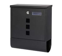 Parrency Metal Letterboxes with Sturdy Key Lock, Wall Mounted Waterproof Post Box with Transparent Cover, 5 "x 15 4/5 "x 12 2/5 "