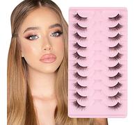 Parriparri False Eyelashes Fluffy Fox Eye Lashes Sexy Cat Eye Eyelashes Soft Winged Angel Fake Lashes Wispy Lightweight Faux Mink Lashes(5 Pairs)