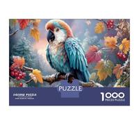 Parrot 1000 Piece Jigsaw Puzzle Frosty Oak Branch Concentration Training Leisure Time Wall Decor Framed Art 70x50cm/1000pcs
