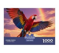 Parrot 1000 Piece Puzzle Relaxing Family Activity All Ages Cognitive Play Bird Great Wall Art 70x50cm/1000pcs