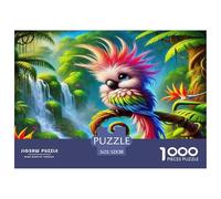 Parrot 1000 Pieces Recycled Paper Puzzle for Adults -Exotic Bird Jungle Vibrant Psychedelic Wild Educational Game Decompression Fun Present52x38cm/1000pcs