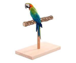 Parrot - 7.87 Inch Large Wooden Base, Sturdy Table Structure for Exercise Toys, Macaw Tiger Stand, Home Office Bird Perch, Indoor Playground for Feathered Friends