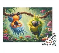 Parrot Adventure Jigsaw Puzzle Parrot Pair Playful 1000 Pieces Thick Cardboard Eco-friendly for Adults 12 Mind Relaxation Puzzle 70x50cm/1000pcs