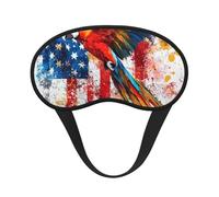 Parrot American Flag Blackout Sleep Mask - Soft Adjustable Eye Mask for Full Light Blocking, Deep Sleep, Travel & Relaxation