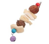Parrot and Cuttlefish Bone Materials Chewing for Birds Hanging with Natural Dried Fruit, Loofah Enhances Coordination and Balance, Includes Hook for Easy Cage Attachment