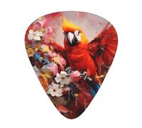 Parrot Art Paintings Guitar picks in thin, medium, and thick sizes, 12-piece set, suitable for electric guitar and various instruments