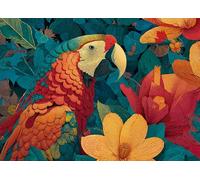 Parrot Artwork Puzzles Jigsaw Puzzles 1000 Pieces for Adults, Rainforest Jungle Parrot Jigsaw Puzzles with Letters on Back,Impossible Challenging Hard Puzzles Home Decor, 27.5 x 19.7 Inch