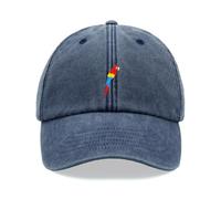 Parrot Baseball Cap Vintage Washed Unisex Dad Hat Adjustable Blue Denim