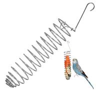 Parrot Basket Bird Foraging Toy Parrot Feeder Stainless Steel Feeding Bird Cage Device for Wheat Ears Fruits Vegetables Bread Meat Feeding