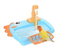 Parrot Bath, Bird Bath for Parrots, Automatic Pet Bathtub with Tap and Feeding Bowl for Balcony, Garden, Patio, Yard, Park, Indoor