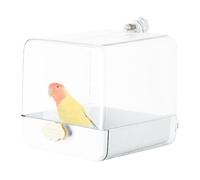 Parrot Bath Cage Bird Washing Machine, Splash-proof Sink Bowl, Spring Rinse Tray, Hanging Hygiene Tray with Hook, Compact Bird Cleaning Ship, Beak Soaking Container, Inner Tray