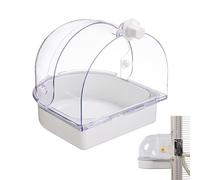 Parrot Bath - Transparent Bath for Shower and Feeding | Bird Bath with Splash Guard for Budgies | For Nesting Indoors on the Window Suitable for Konure Canary and Hummingbird