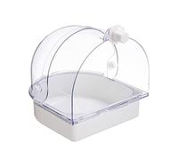 Parrot Bath, Transparent Bath with Shower and Nest Bowl, Bird Bath with Splash Guard for Budgies, Nesting Indoors, on the Window, Suitable for Konure Canary and Hummingbird