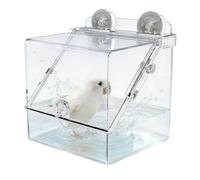 Parrot Bath - Transparent Feeder | Parrot Bath | Feeding, Aviary, Care for Small and Medium Species such as Cockatiels, Conures, Inseparables, Finches and Cockatoos