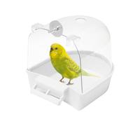 Parrot Bath Tub - Bird Shower Bowl, Cage Bath Box | Clear Bath Container for Parakeet, Cockatiel, Boogie and Birds, Easy to Install Bird Cage Bath Accessories