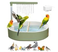Parrot Bathtub Bird Automatic Bath Shower,Large Bird Shower Fountain Indoor Bathtub with Running Water, Contains USB and Pump,for Pet Birds, African Grey, Cockatiel, Conure, Budgie, Lovebird(Fashion)