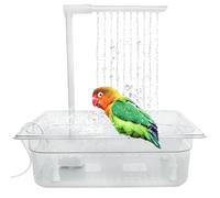 Parrot Bathtub, Circulated Bird Bath with Controller, Quiet Running Plastic Bird Shower for Indoor, Outdoor, Cage