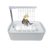 Parrot Bathtub - USB Powered Bird Shower For Cage Use | Automatic Cockatiel Bath Tub For Small Medium Breeds | Fun Bird Bathing Toy With Water Circulation | Pet Cage Accessory For Parakeet Conure