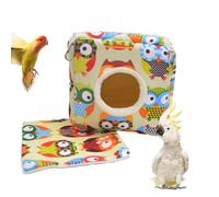 Parrot Bed - Nest Bird House, Cartoon Style Sleeping Bed for Birds | Warm, Cosy Parakeet Sleeping Accessories with Washable, Removable Mat, Feathered Resting Place for Parakeets, Catfish