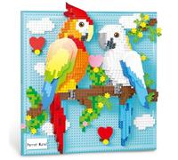 Parrot Bird Animal 3D Wall Art Micro Mini Building Blocks Set for Adults, Unique Home Wall Decor or Table Display, No Compatible with Lego, Ideal Birthday Toy for Kids Teens (1700 PCS)