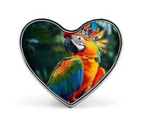 Parrot Bird Badge Heart Shape Cute Brooch Pins Button Badges for Backpack Jackets Hats Decor