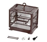 Parrot Bird Cage Foldable Pets Supplies Portable Birdcage for Indoor Outdoor brown 30x26x23 cm