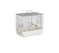 Parrot Bird Cage Portable for Going Out Stainless Steel Horizontal Wire Mesh Handheld Cockatiels(White)