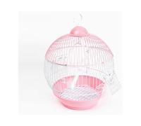 Parrot Bird Cage Small Villa Metal Roof Ornamental Iron Breeding Parrot Cage(Pink)
