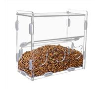 Parrot Bird Feeder,Acrylic Feeding Container No-Mess Multi-hole Food Box - Clear Bird Feeder Dispenser Box For Finches, Parrots, Quails, Parakeets