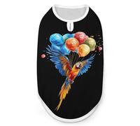 Parrot Bird Flying with Balloons Dog Shirt Pet Clothes Summer T-Shirts Sleeveless Tank Top for Small Puppy Cat