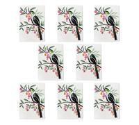 Parrot Bird Fruit Tree Greeting Cards Pack of 8 Tropical Nature Art Note Cards Any Occasion Blank Inside A6 10x15cm