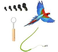 Parrot Bird Harness Leash Anti-bite Outdoor Flying Training Rope with 5pcs Different Sizes of Soft Foot Loops and Training Whistle(Upgraded Version of Ankle Ring)