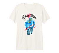 Parrot Bird Mom - Hyacinth Macaw Watercolor Premium T-Shirt