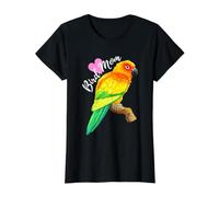 Parrot Bird Mom - Sun Conure Watercolor Value Graphic T-Shirt, Women, Black, L