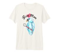 Parrot Bird Mom - White Cockatoo Watercolor Premium T-Shirt