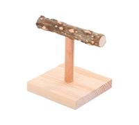 Parrot Bird Perch, Natural Wooden Bird Perch, Bird Platform T-shaped Parrot Stand, Grinding Training Toy Tabletop, Bird Exercise Toy for Love Bird, Carp, Buddy Parrot, Macaw