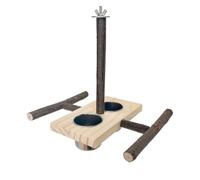Parrot Bird Perch Nature Moose Stand Feeding Cup Conure Bugies Crushed Scratcher Small Parrot Toy Ocatiel Feeding Station
