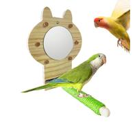 Parrot, Bird Toys for Conures | Klimt Branch Toy Cockatiel Mirror with Perch,Pet Supplies Decorative Parrot Stand, Cage Standing Accessories for Cockatiel Lovers